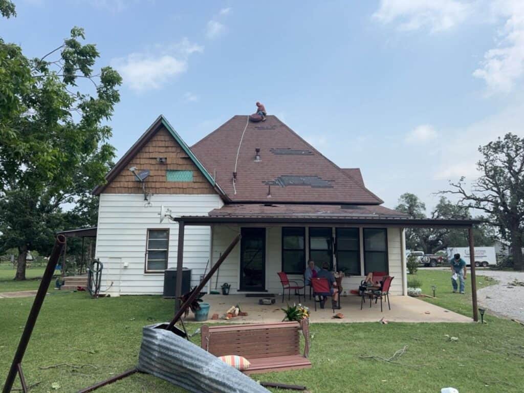 Gordon TX home restored with new roof and structural repairs.