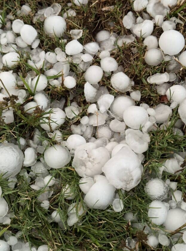 hail of different sizes